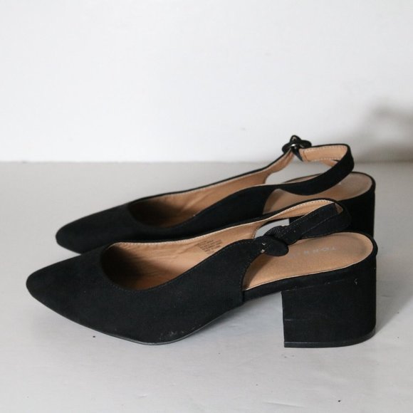 Torrid Womens Pointe Toe Slingback Pump Size 11 W Wide Black Block Heel Shoes - Picture 7 of 7